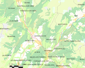 Poziția localității Aigueblanche