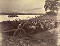 Image 1British soldiers dismantling cannons belonging to King Thibaw's forces, Third Anglo-Burmese War, Ava, 27 November 1885. Photographer: Hooper, Willoughby Wallace (1837–1912). (from History of Myanmar)