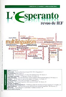Kovrilpaĝo de L’ Esperanto, aprilo-junio 2016