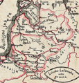 Leišu - latviešu cilts zemes karte (Matīss Siliņš, 1889)