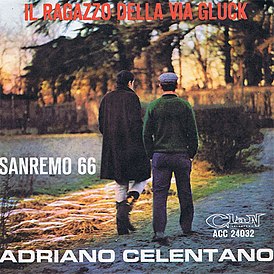 Обложка сингла Адриано Челентано «Il ragazzo della via Gluck» (1966)