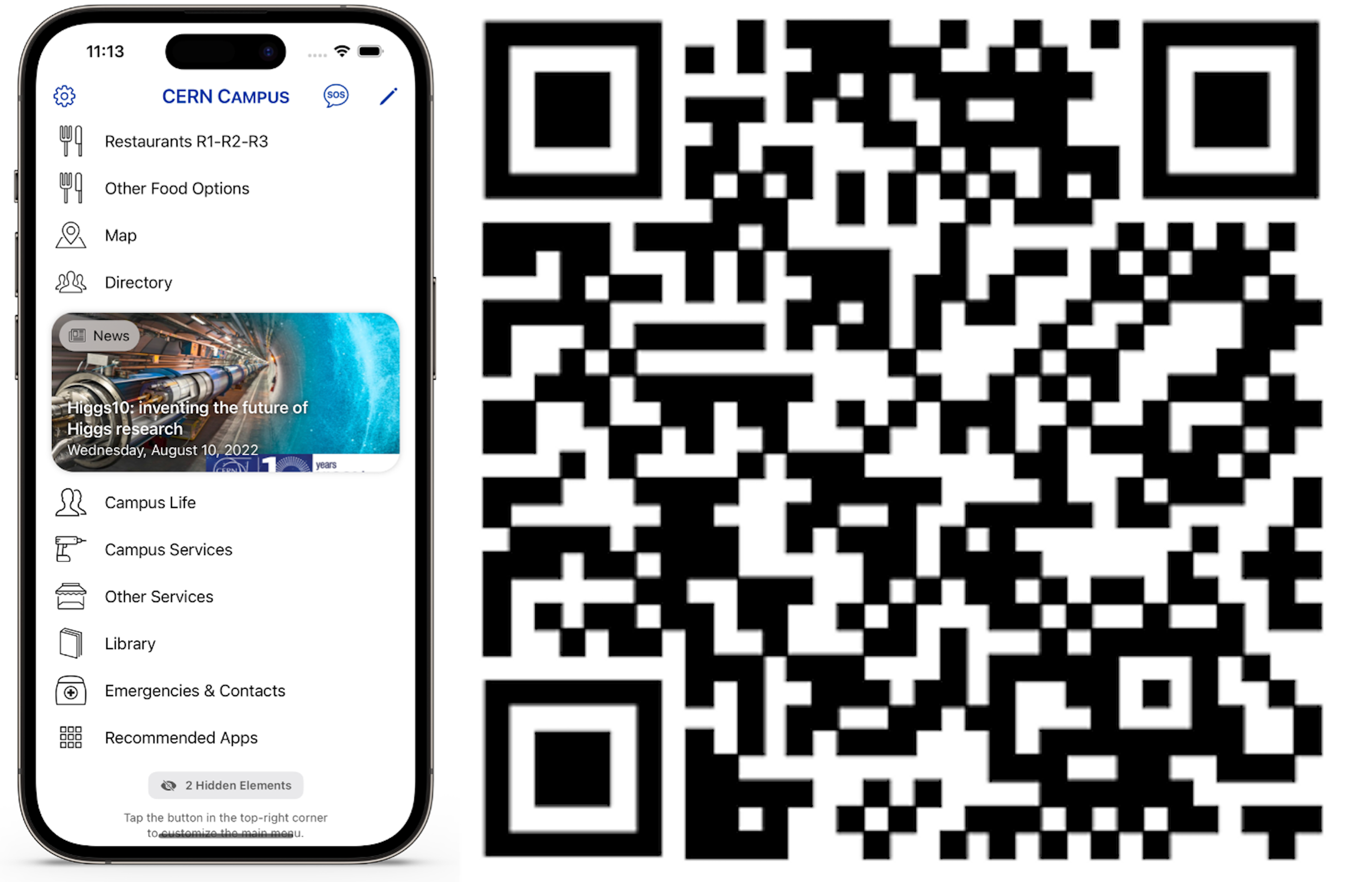 CERN campus App QR code
