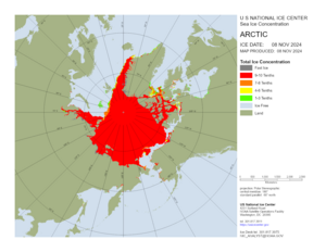 Thumbnail image
                 of current weekly ice concentration chart