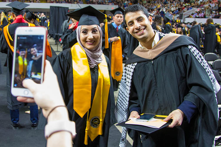 International students at UWM graduation ceremony