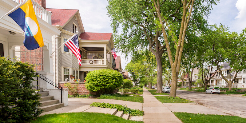 Photo of a neighborhood near the UWM main campus