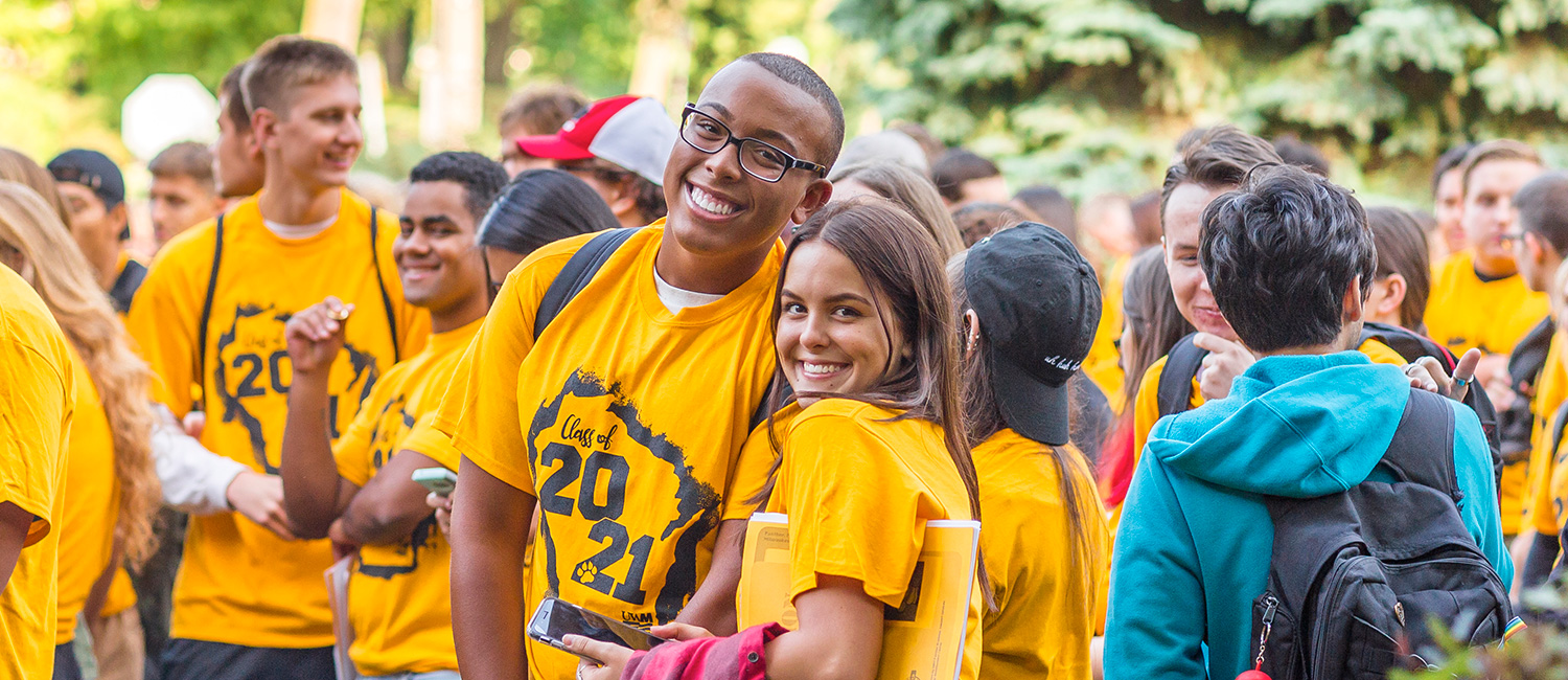 Students wearing class t-shirts