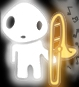 silveradept: A kodama with a trombone. The trombone is playing music, even though it is held in a rest position (Default)