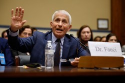 WASHINGTON, DC - JUNE 03: Dr. Anthony Fauci, former Director of the National Institute of Allergy and Infectious Diseases, testifies before the House Oversight and Accountability Committee Select Subcommittee on the Coronavirus Pandemic at the Rayburn House Office Building on June 03, 2024 in Washington, DC. The Subcommittee is holding a hearing on the findings from a fifteen month Republican-led probe of former Director of the National Institute of Allergy and Infectious Diseases Dr. Anthony Fauci and the COVID-19 pandemic's origins.  (Photo by Chip Somodevilla/Getty Images)