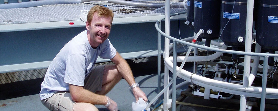 Lasse Riemann on a research ship