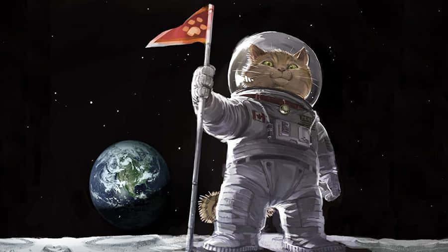 Gatos En El Espacio Fondo de pantalla