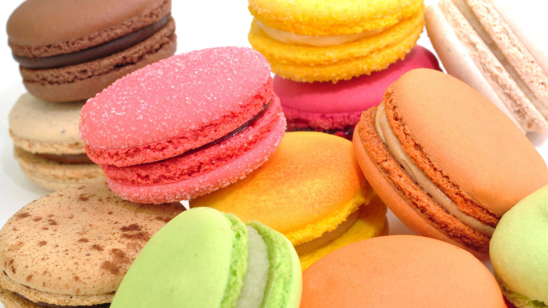 Fondode Pantalla De Postres Surtidos De Macaron En 1920x1080.