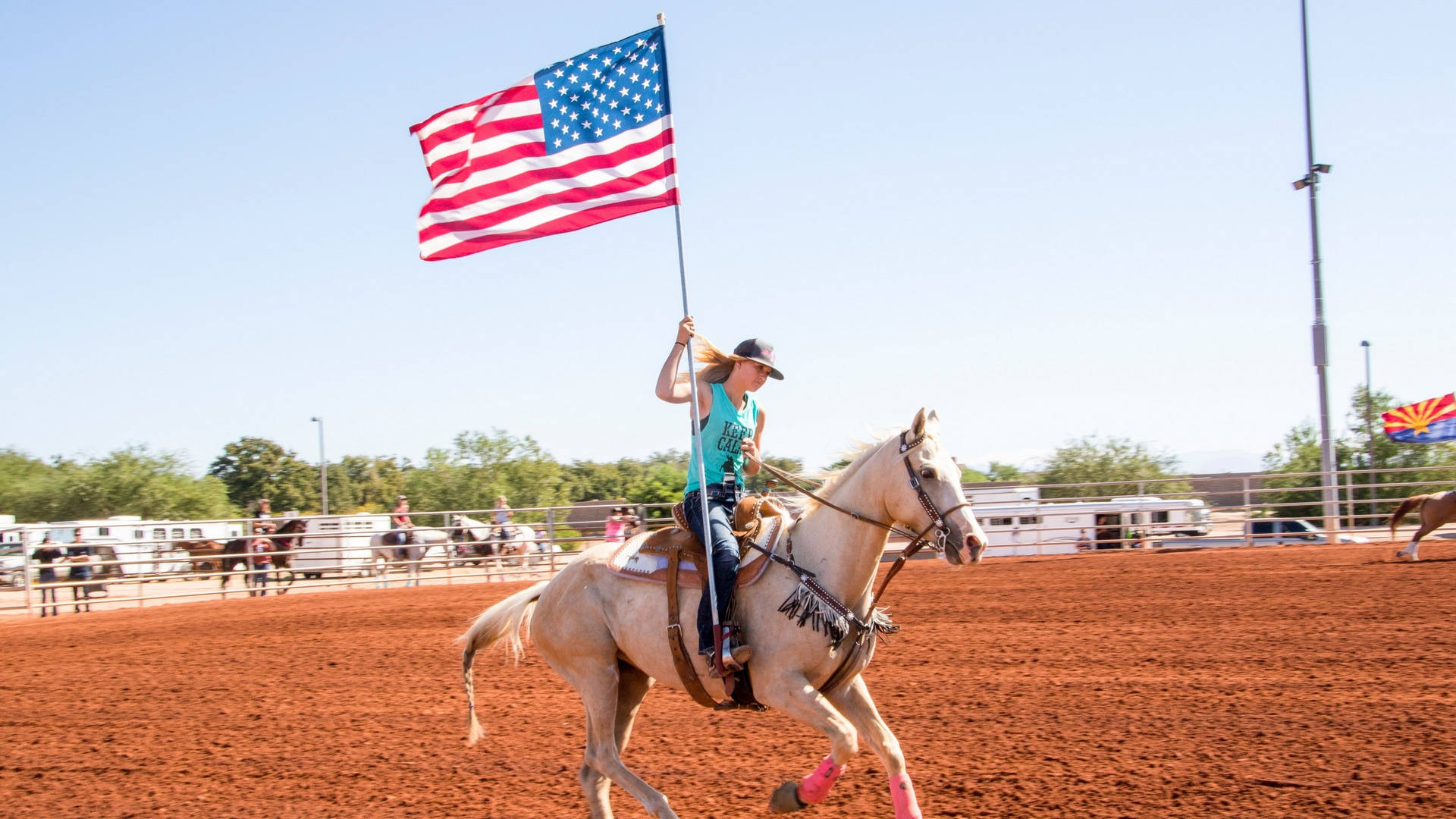 Americanflag Hd Und Reiter Wallpaper