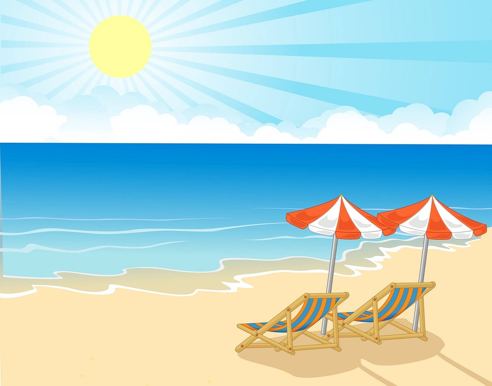 Beach Vacation Grafiske Illustrationer Wallpaper