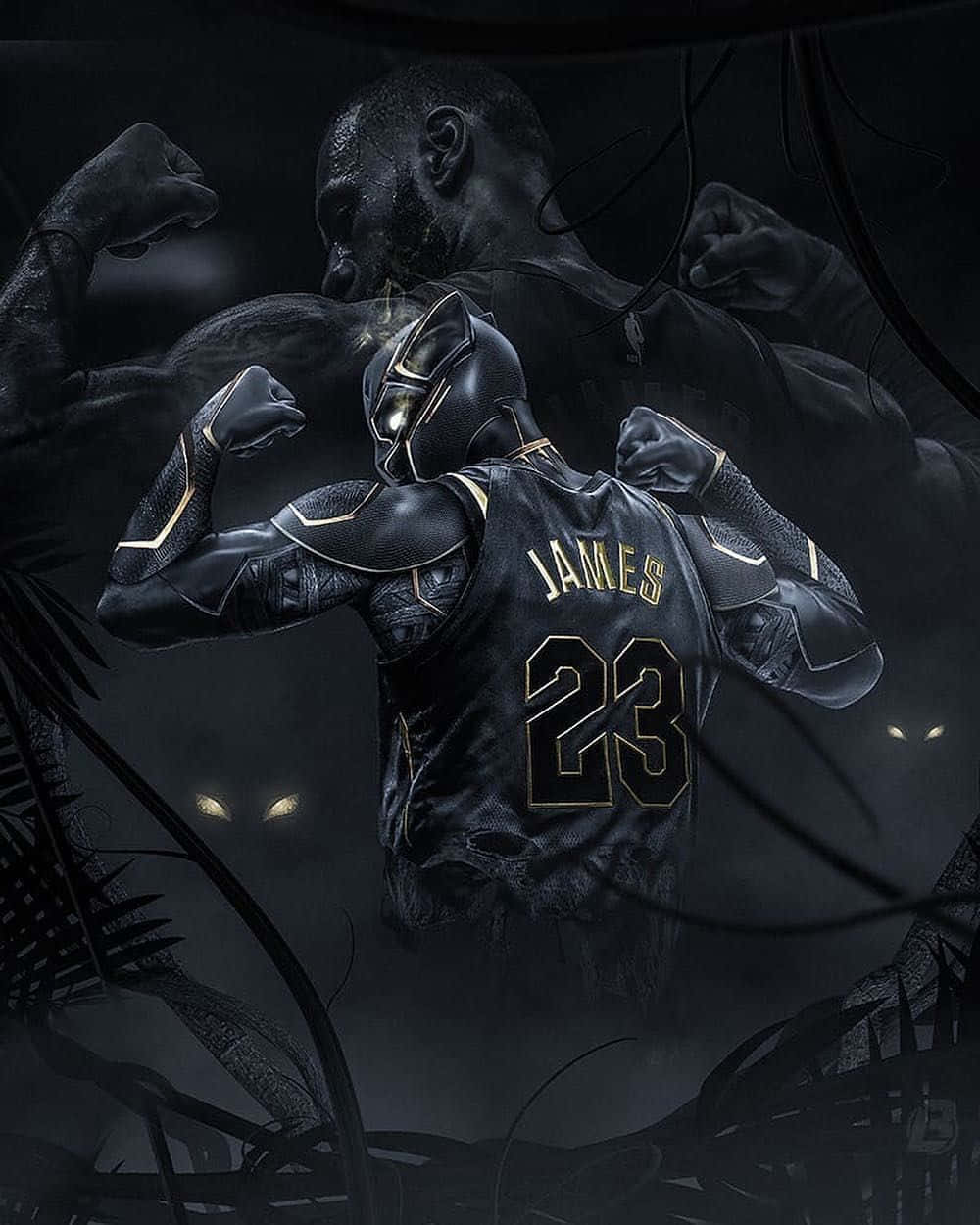 LeBron James Black Basketball Aesthetic Wallpaper