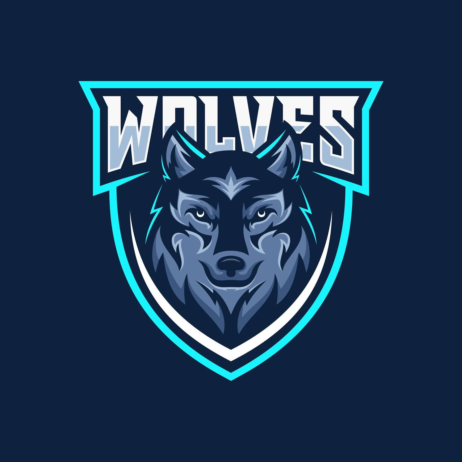 Blå Wolf Vector Art Logo Wallpaper