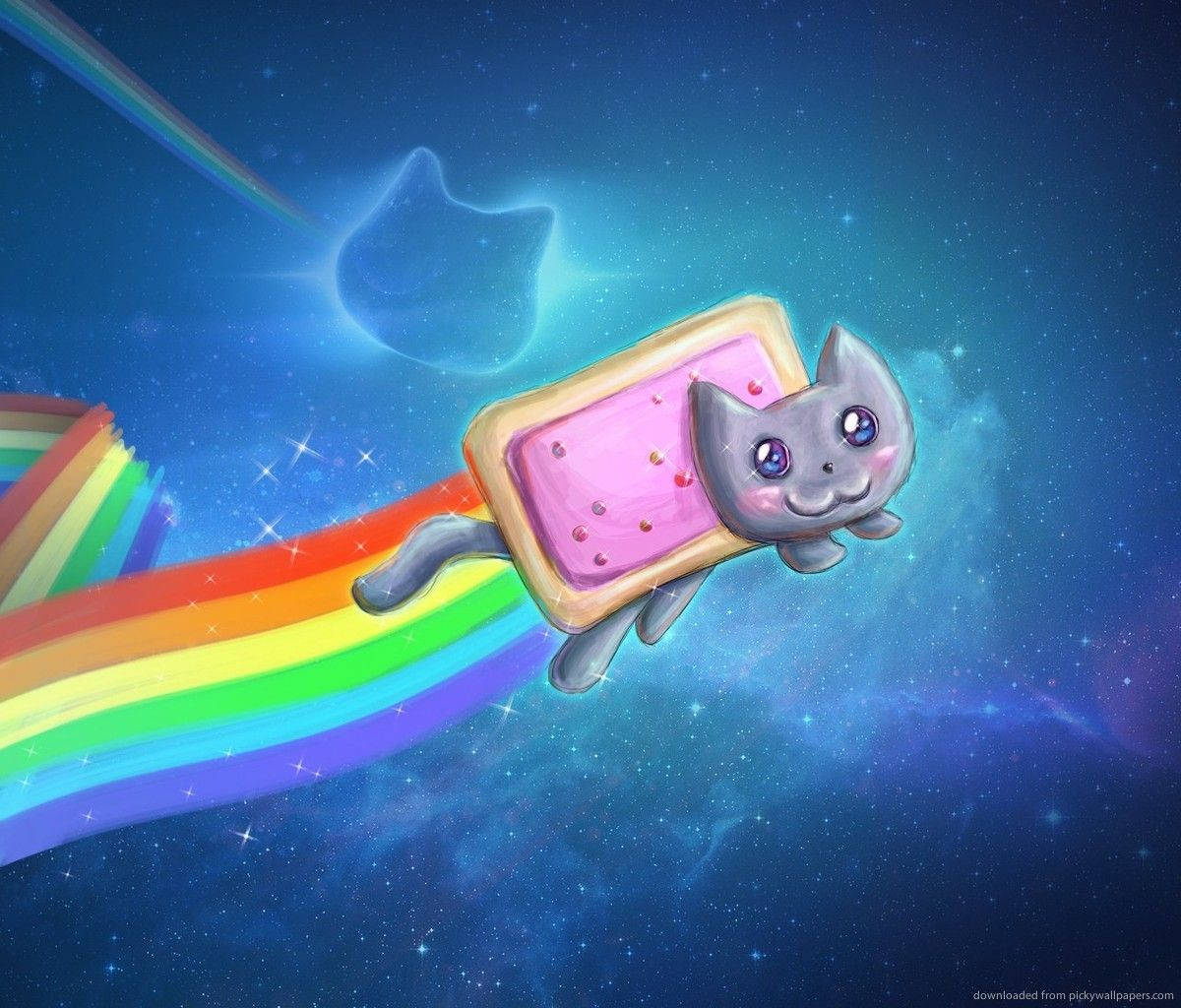 Se cool og kælen ud med et Nyan Cat Fan Art Wallpaper! Wallpaper