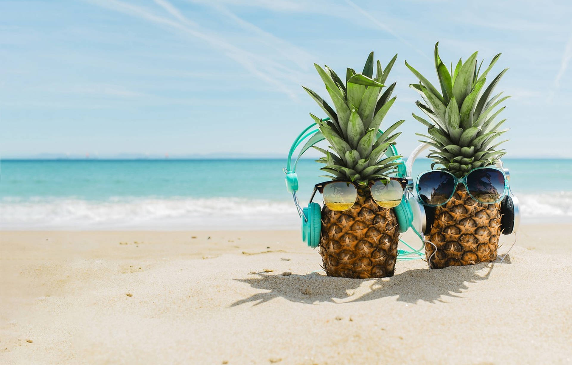 Sjov ananas strand ferie Wallpaper