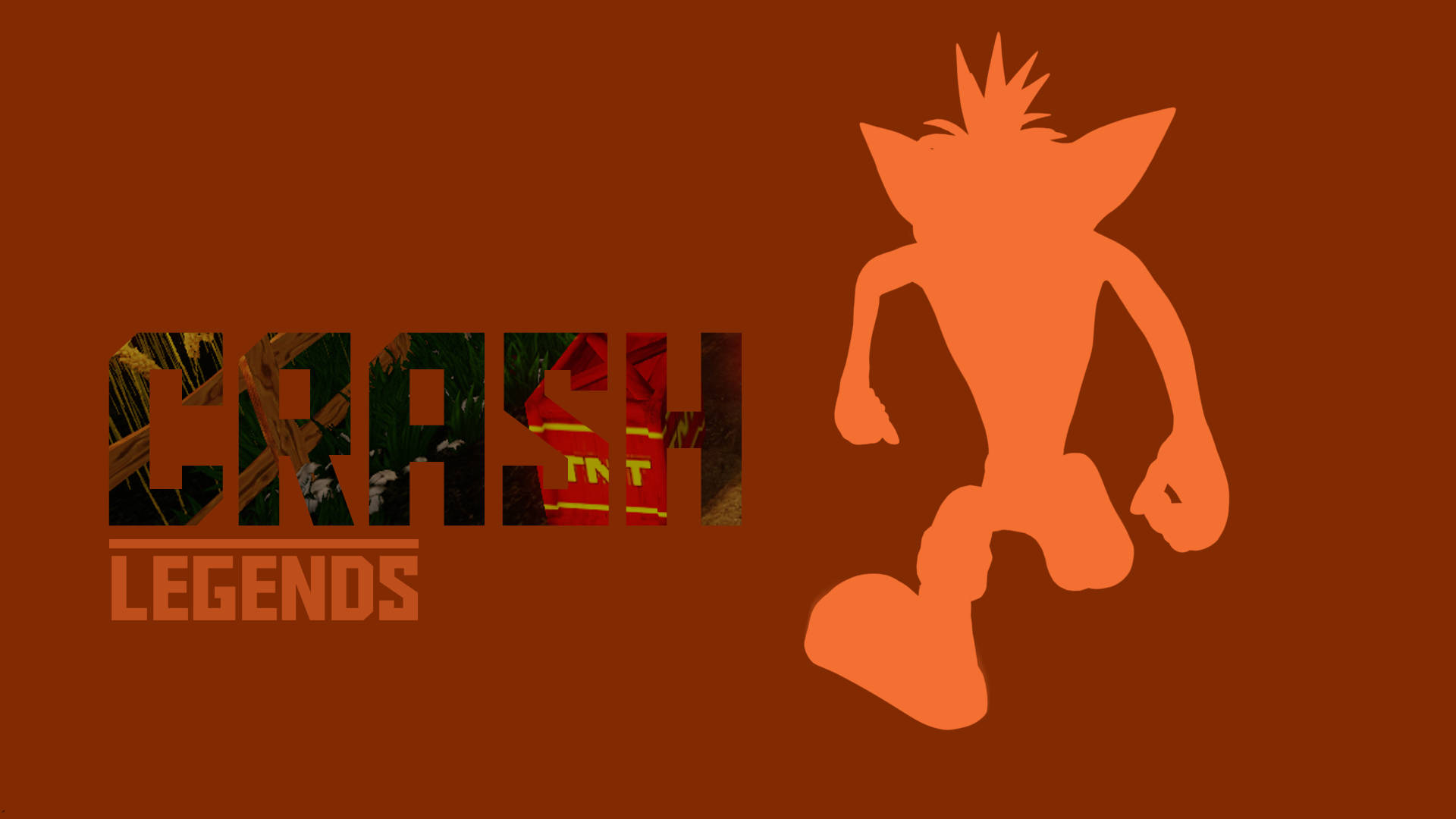 Crash Bandicoot Orange Outline Wallpaper