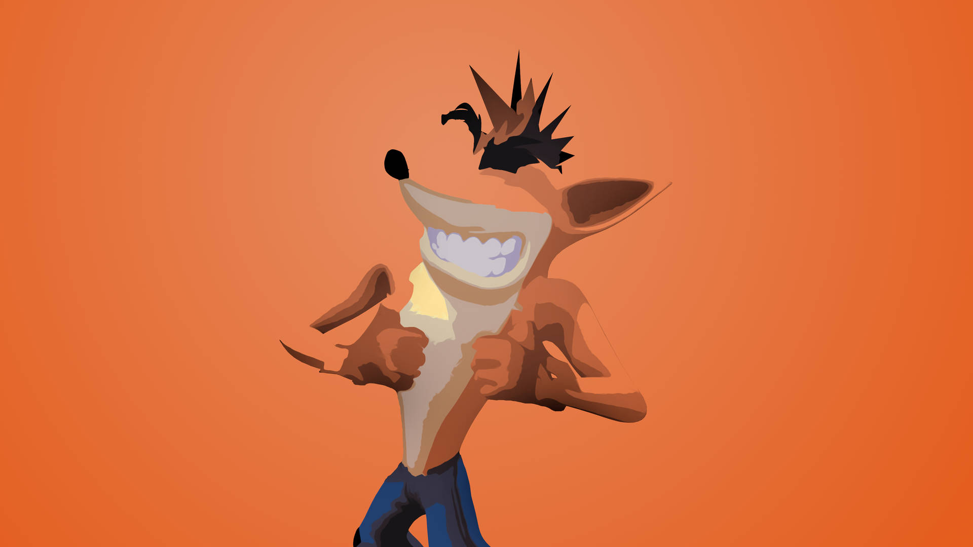 Crash Bandicoot Smilende Minimalistisk Kunst Tapet Wallpaper