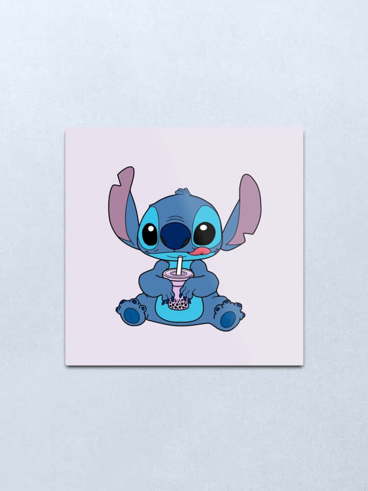 Sötboba Och Stitch I Grått. Wallpaper