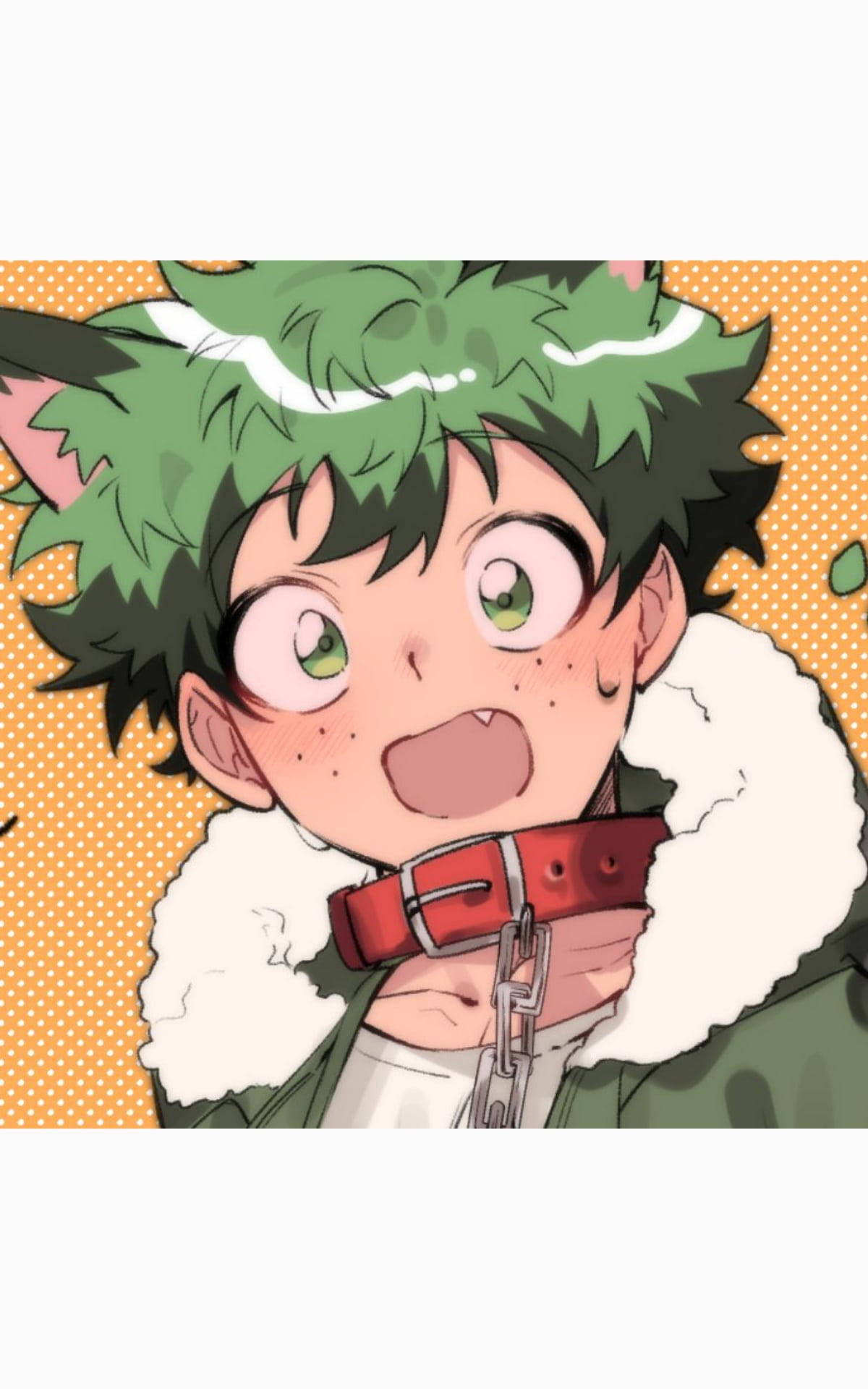 Caption: Adorable Deku in Stylish Winter Jacket Wallpaper