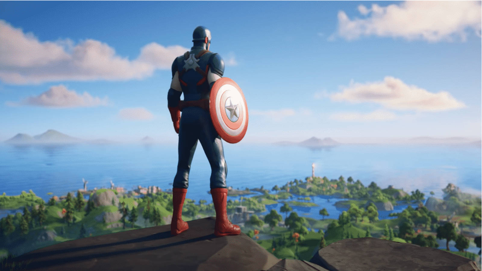 Fortnite Outfit Captain America Laptop Wallpaper