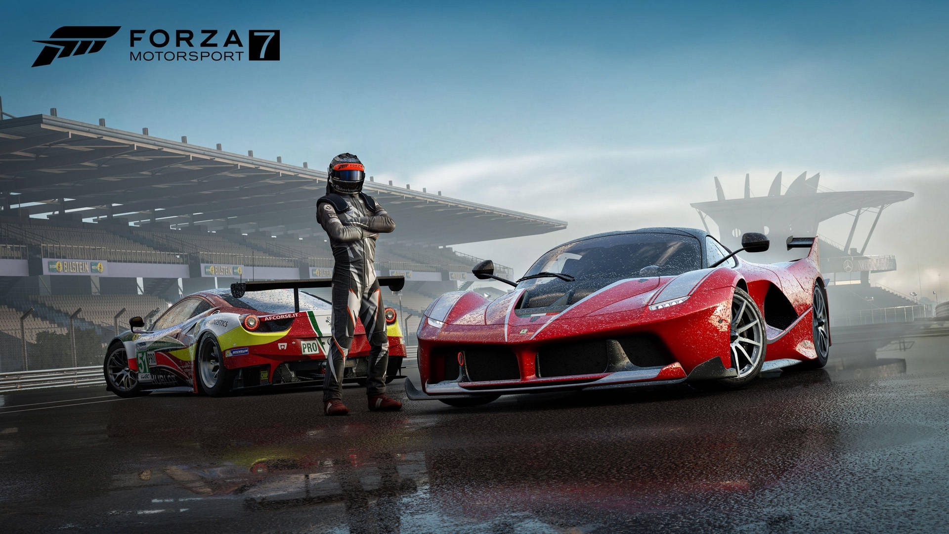 Forza7 Piloto Con Ferrari Fondo de pantalla