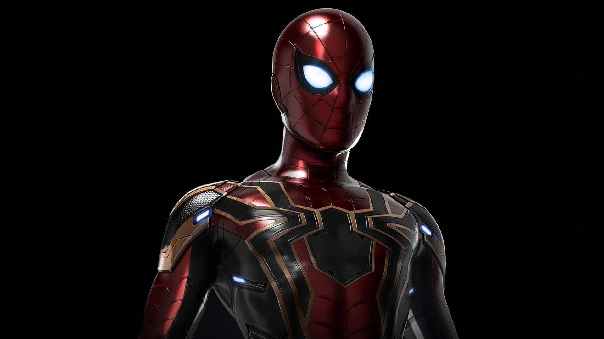 Iron Spiderman In Nero Sfondo