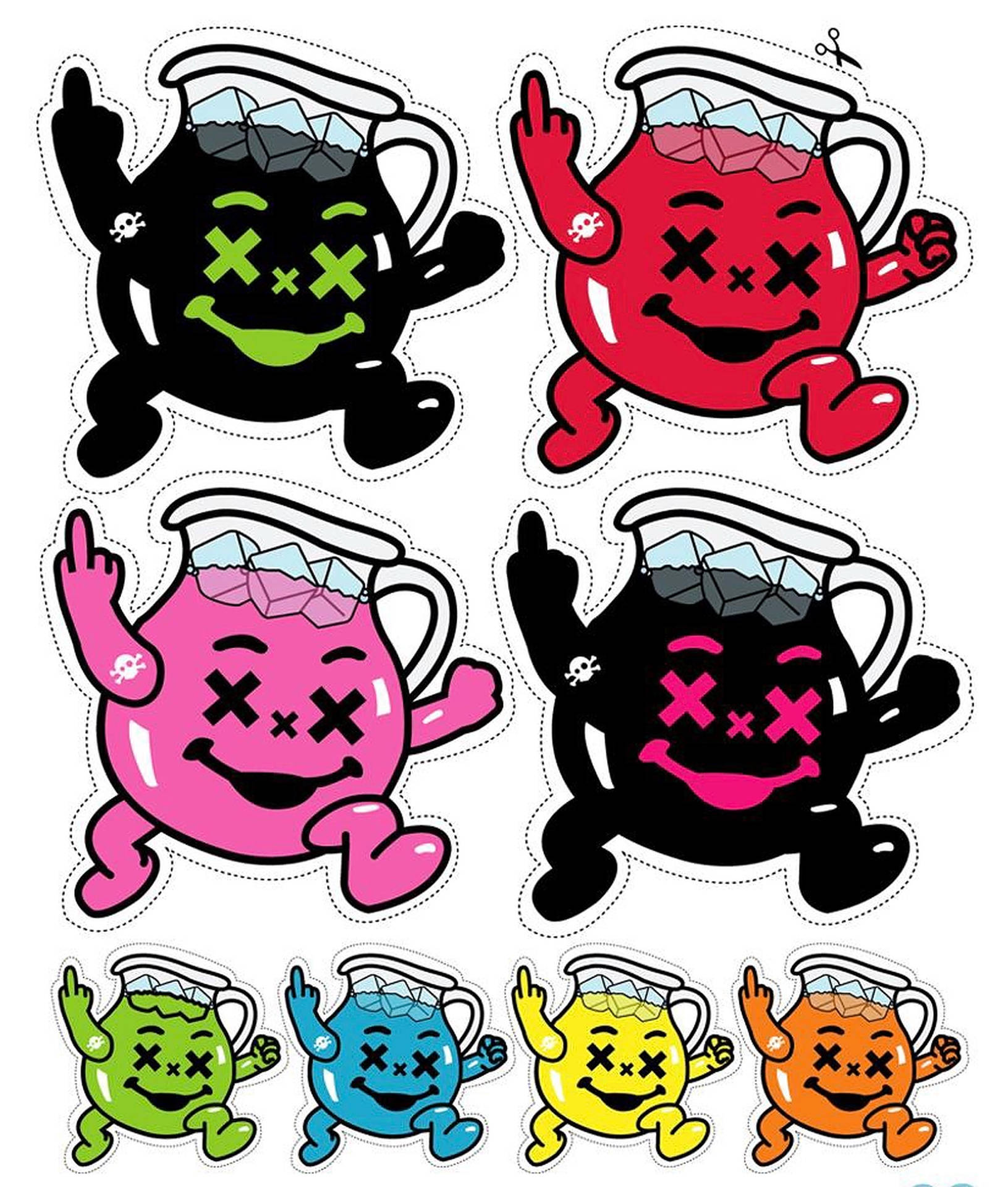 Koolaid-mann In Verschiedenen Farben. Wallpaper