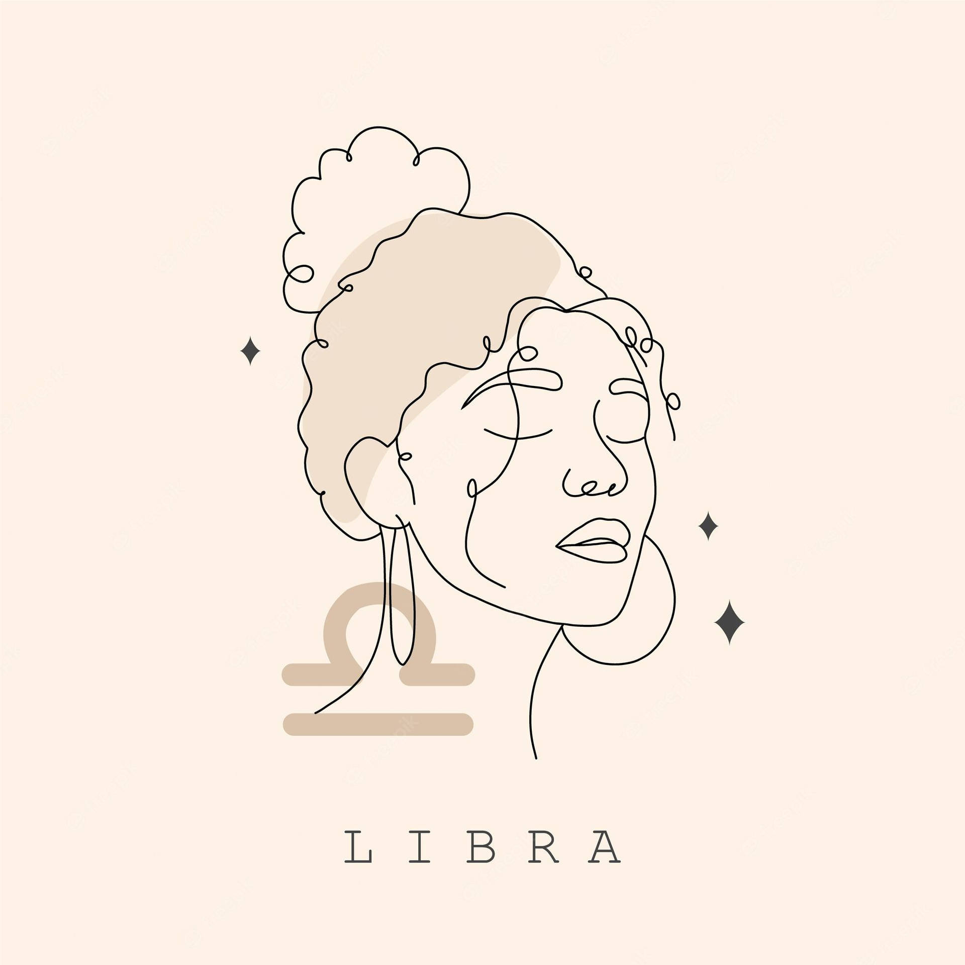 Libra Curly-Haired Woman Wallpaper