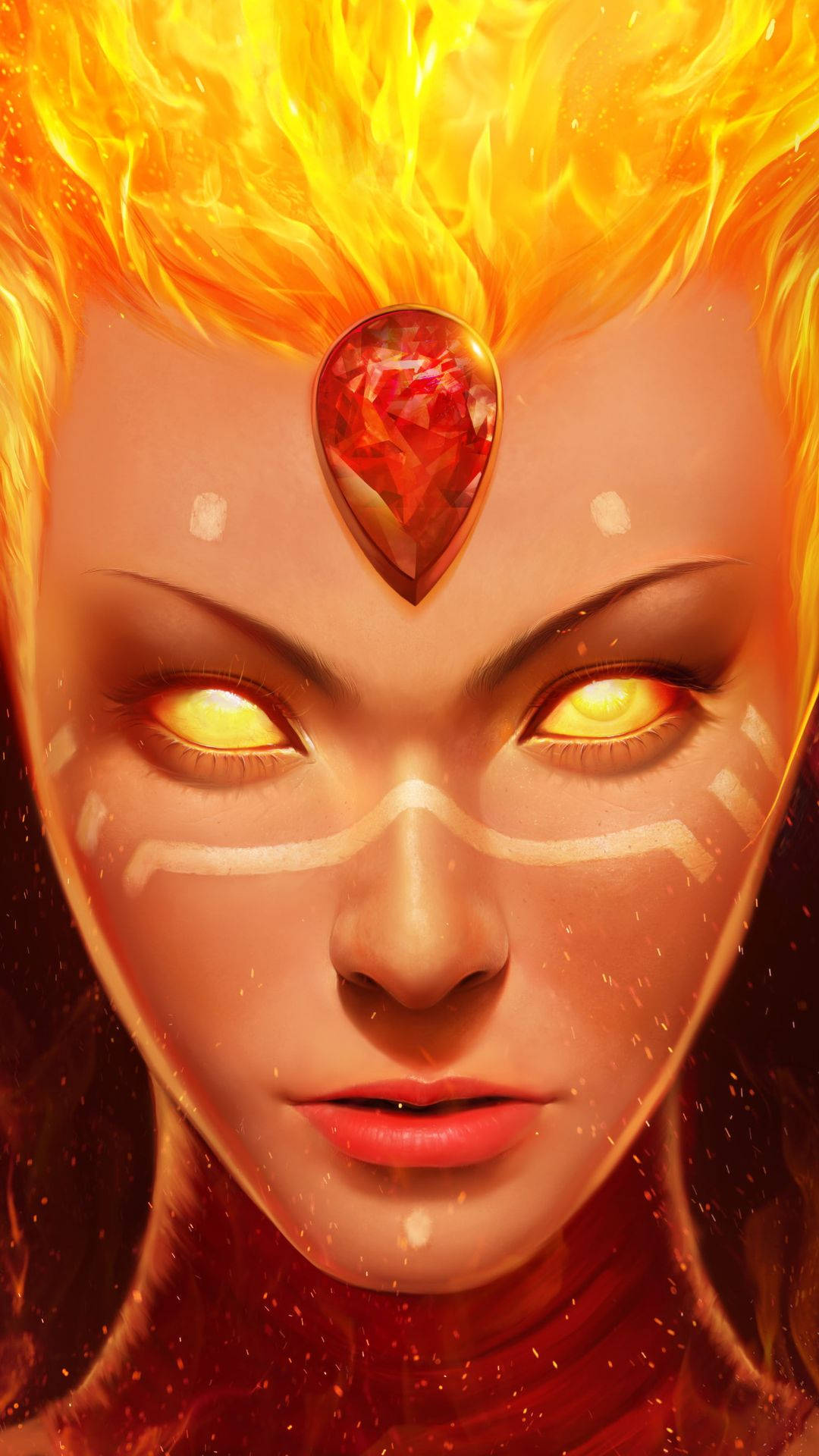 Lina Fiery Sjæl Dota 2 iPhone Tapet Wallpaper