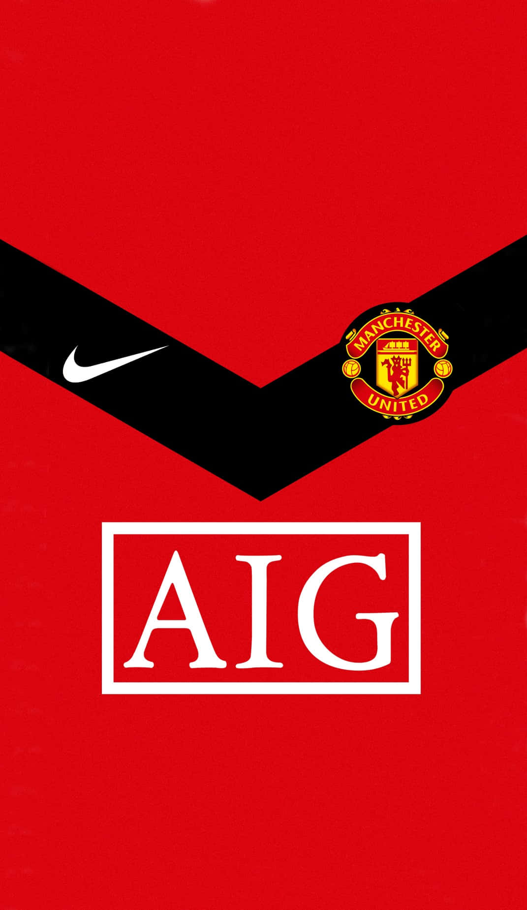 Enmanchester United-logotyp Med Orden Aig. Wallpaper