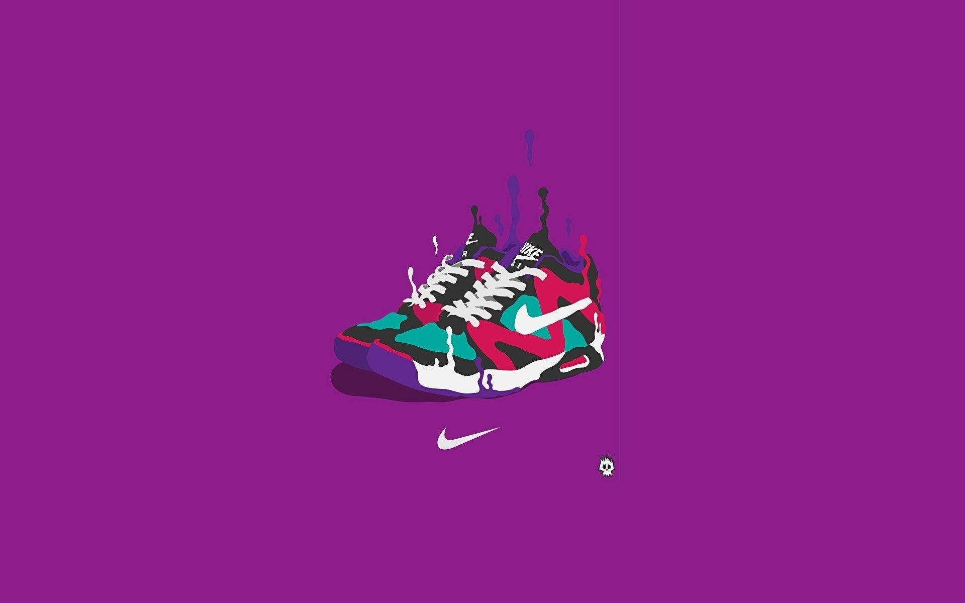 Zapatillasde Nike Con Diseño De Dibujo Animado Derritiéndose. Fondo de pantalla