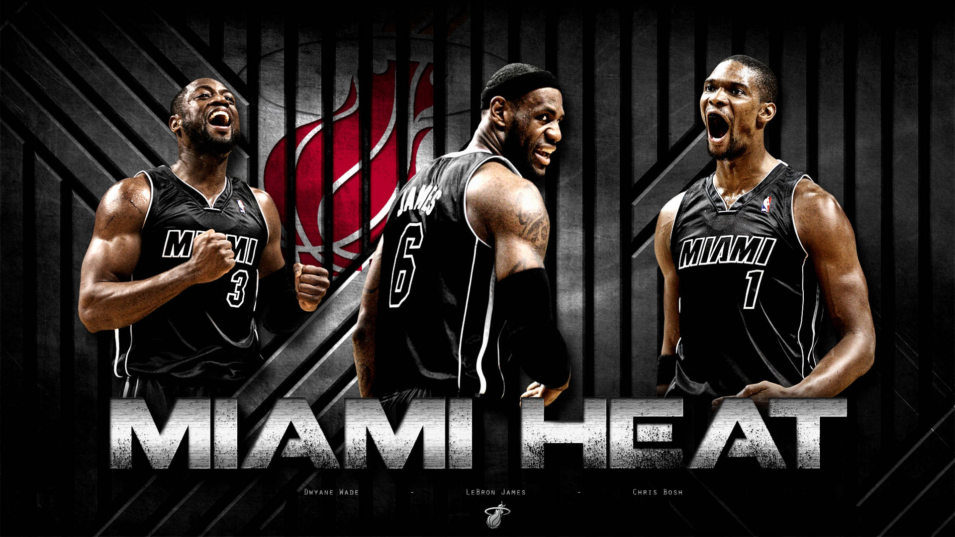 Jugadoresdel Big Three De Miami Heat Fondo de pantalla