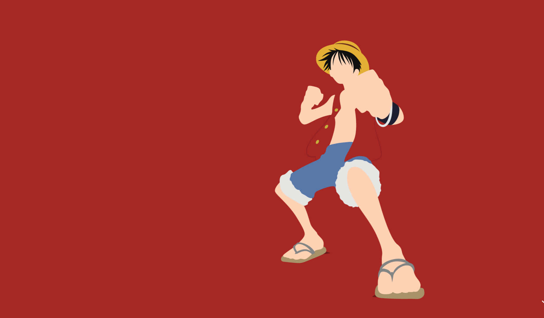 Minimalistischesone Piece Luffy Kunstwerk Wallpaper