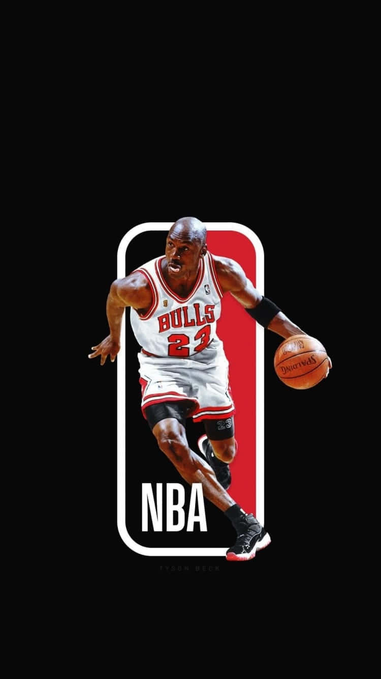 Nbalogotypen Med En Basketspelare På Det. Wallpaper