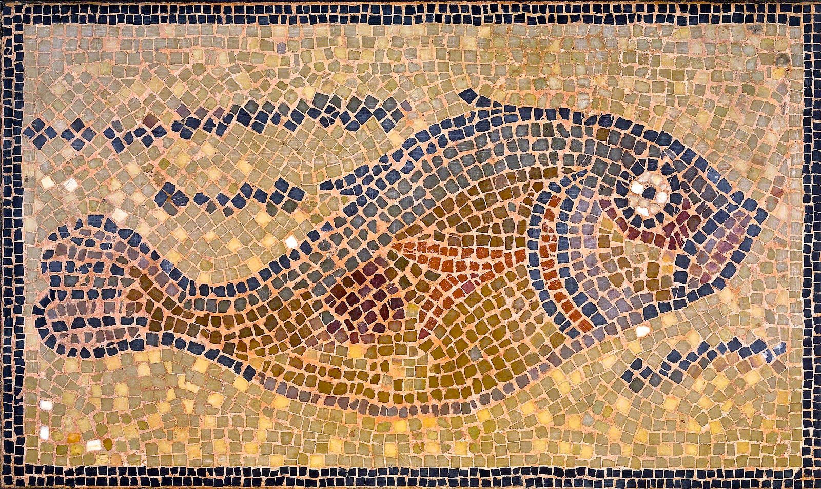 Mosaicoromano De Peixes. Papel de Parede