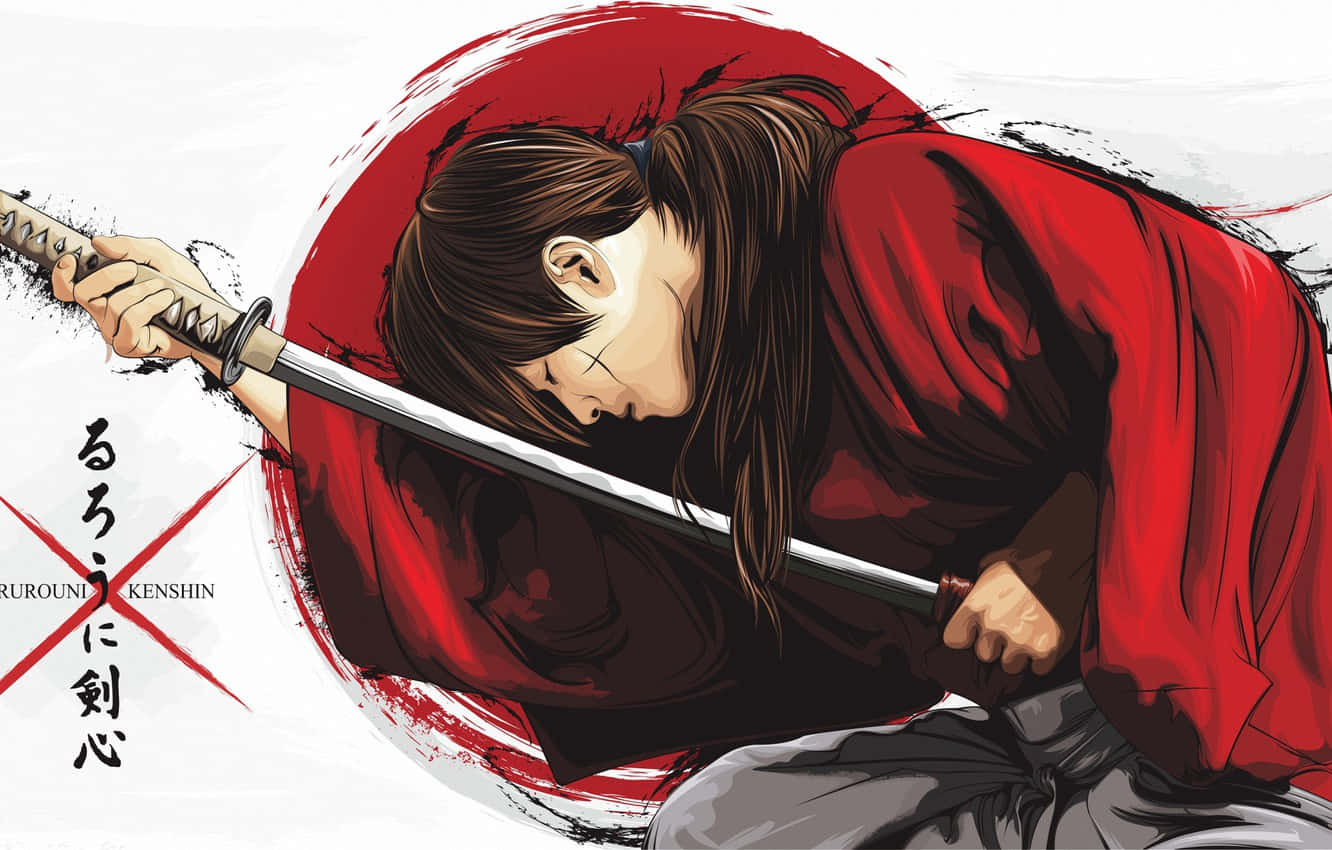 Disegnodi Samurai Anime Rurouni Kenshin Sfondo