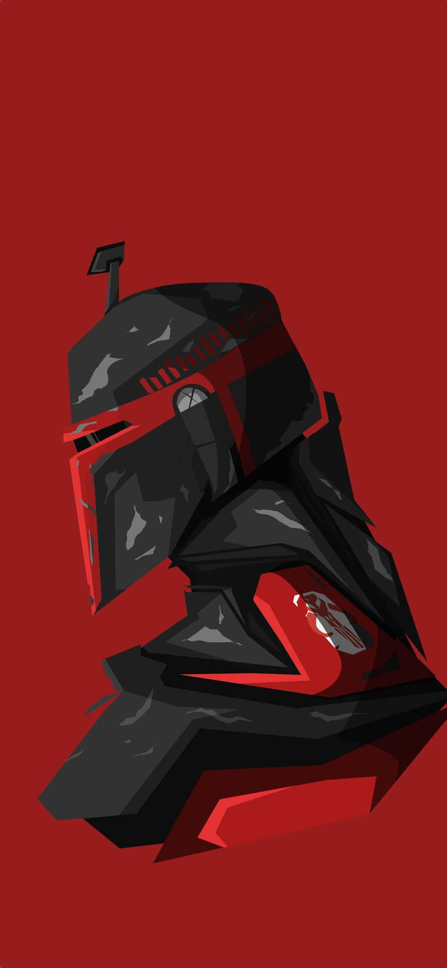 Bobafett Negro Y Rojo, El Mandaloriano, En Tu Iphone. Fondo de pantalla