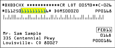 Example mailing label