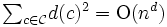 \textstyle {\sum}_{c\in{\mathcal C}}d(c)^2={\rm O}(n^d)\, 