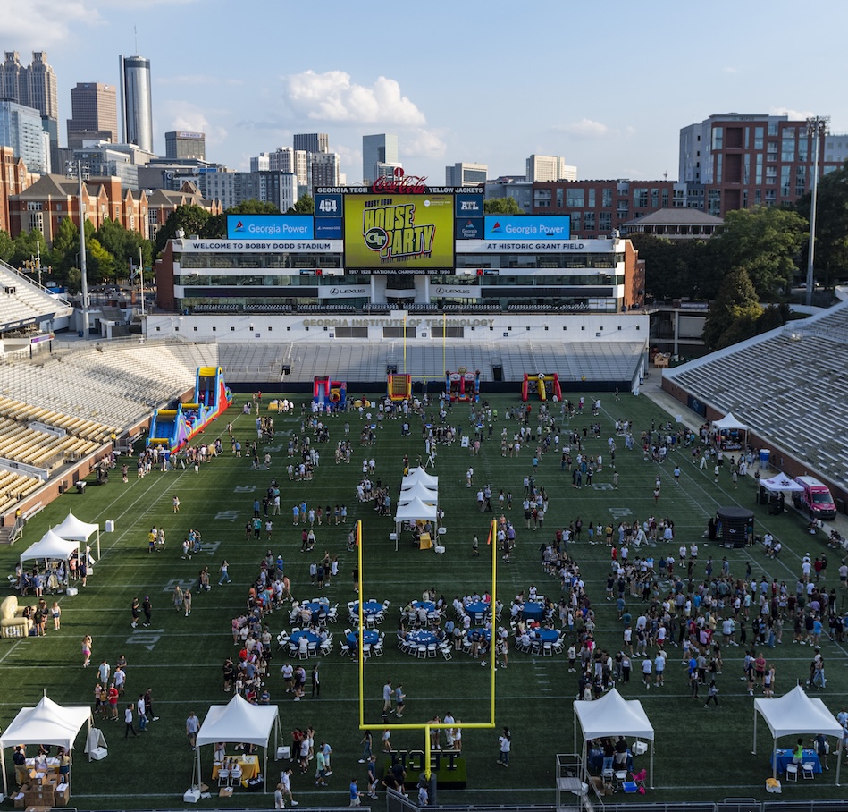 The Georgia Tech Yellow Jackets hosted their annual student RATS week event, House Party, on Friday, Aug. 18, 2023 in Bobby Dodd Stadium in Atlanta, GA.