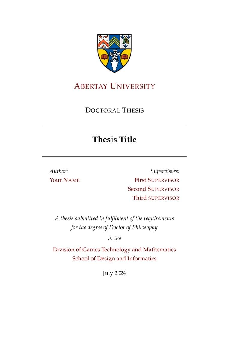 Abertay PhD Thesis Template