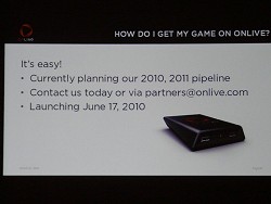 画像集#004のサムネイル/［GDC 2010］「クラウド・ゲーミング」型新サービスの「OnLive」が正式ローンチ日を発表