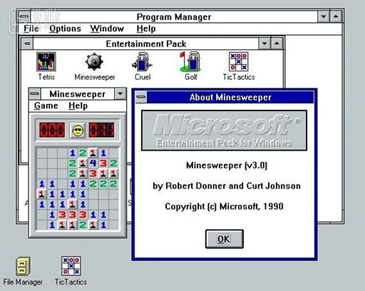 画像集 No.005のサムネイル画像 / 「マインスイーパ」がアメリカを滅ぼしそうになった30年前から，Windowsゲームの歴史は始まっている