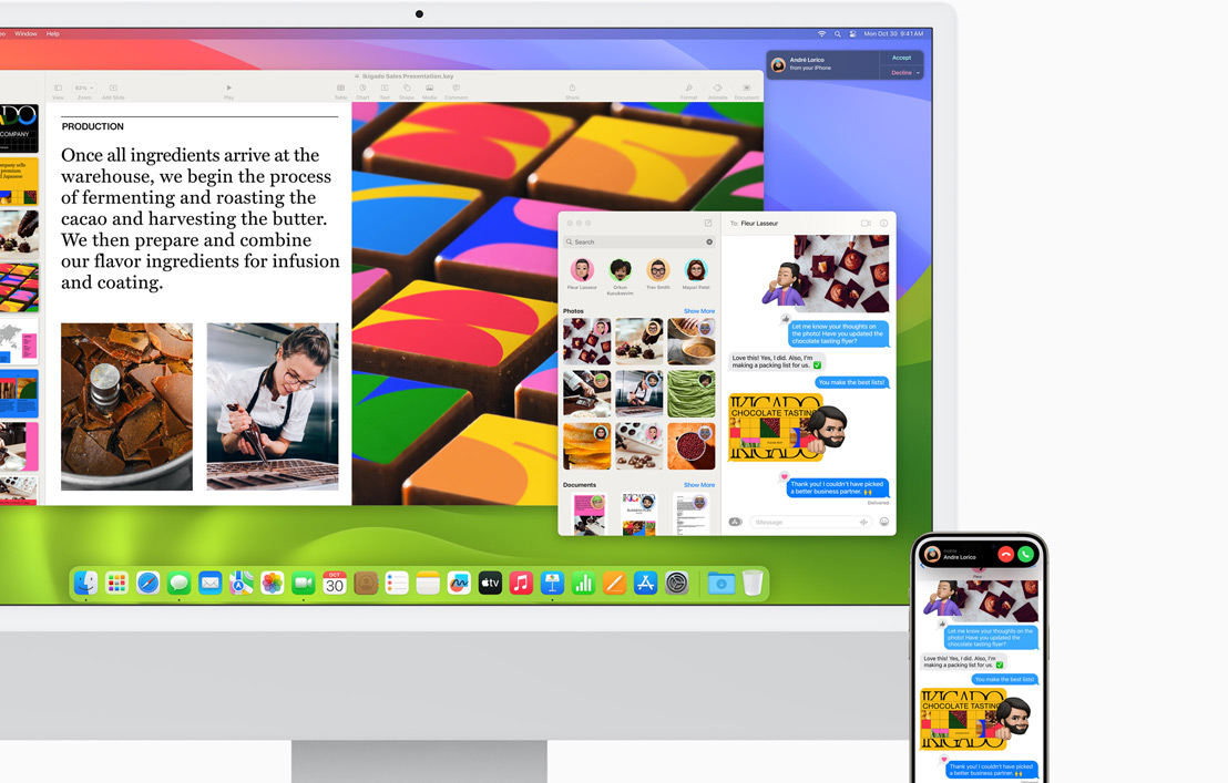 Les messages et appels envoyés à l’iPhone 15 s’ouvrent à la fois sur le Mac et sur l’iPhone.