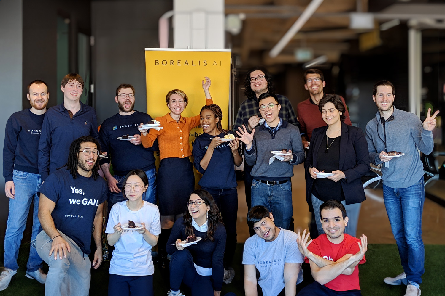 A group photo at the Borealis AI Fellowship award ceremony.