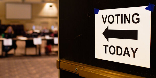 Polling Place with Voting Today sign