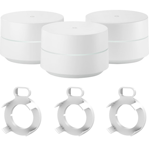 Google Wi-Fi System Mesh Router (GA00158-US) 3-pack + Deco Gear WiFi Outlet Wall Mount