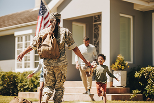 veteran with family